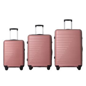 Luggage Set 3 Piece, PP Hardshell Carry on Suitcase with Spinner Wheels & TSA Lock, Lightweight Suitcases for Business, Trip, (20"/24"/28"), Pink