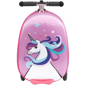 VEVOR Ride-on Luggage 20-inch Kids Scooter Suitcase with Flash Wheels Purple