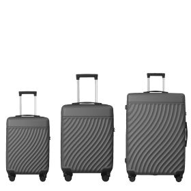 Luggage Sets ABS Hardshell 3pcs Luggage, Lightweight Durable Suitcase sets Spinner Wheels Suitcase with TSA Lock 20''24''28'' Available(Grey Ash)