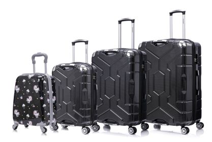 Luggage set PC material four piece travel luggage set, with rotating wheels and a sense of technology