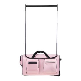 29 Inch Dance Bag with Garment Rack Rolling Duffle with Privacy Curtain Pink
