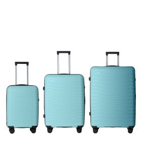 3-Piece Luggage Sets (20", 24", 28"), Suitcase with Wheels, Hardside Suitcase With Four Spinner Wheels and Scratch-Resistant Surface, SkyBlue