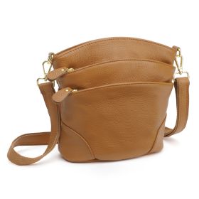 Women's Genuine Leather Crossbody Bag (Option: Camel)