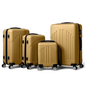 Vertical Striped Four In One Suitcase (Color: Yellow)