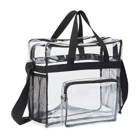 1Pc Clear Crossbody Bag Stadium Approved Clear Transparent Shoulder Bag See Through Zip Pouch Tote Bag Handbag With 11LBS Load (Option: Clear)