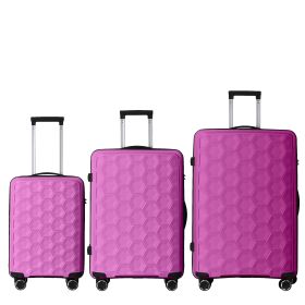 3-Piece Luggage Set Travel Lightweight Suitcases with Rolling Wheels, TSA lock & Moulded Corner, Carry on Luggages for Business, Trip, (20"/24"/2 (Main Color: Pink, Main Material: Polypropylene)