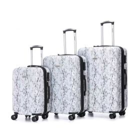3-piece luggage set with PC multifunctional large capacity luggage luggage suitcase, PC universal wheels and password lock, easy to carry (Color: as Pic)