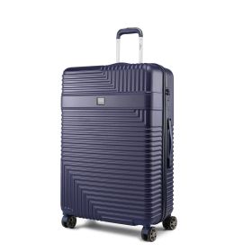 MKF Collection Mykonos Extra Large Check-in Spinner by Mia K (Color: Navy, Material: Polycarbonate)