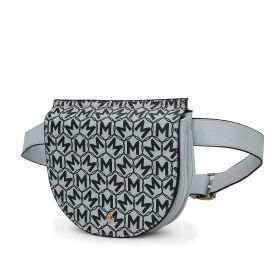 MKF Collection Daksha Signature Half Moon Belt Waist Bag by Mia K (Color: Light Blue, Material: Vegan Leather)