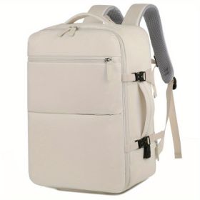 Women's Large Capacity Backpack with USB Charger and Shoe Pocket, Flight-Approved for Easy Travel. (Color: as picture)