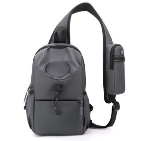 Men's Oxford Cloth Splash-proof Shoulder Crossbody Chest Bag (Option: Dark Gray)